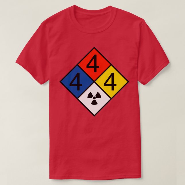 Camiseta diamante NFPA radiactivo de advertencia (Diseño del anverso)