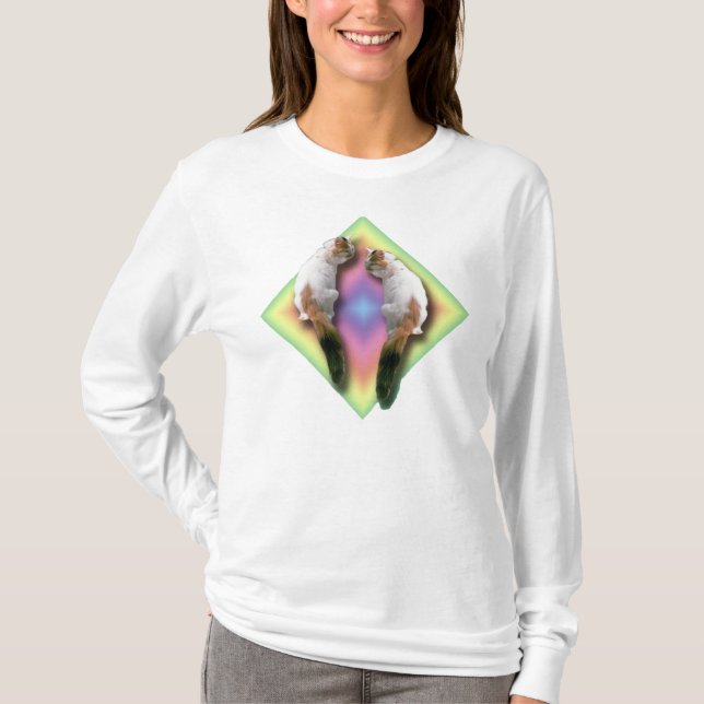 Camiseta Diamantes del arcoiris y gatos (Anverso)