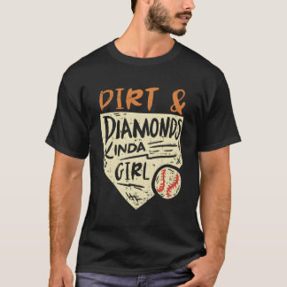 Camiseta Diamantes divertidos de béisbol de sóftbol Sucios 