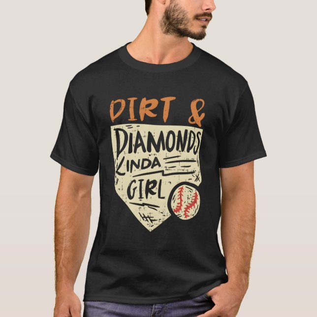 Camiseta Diamantes divertidos de béisbol de sóftbol Sucios  (Anverso)