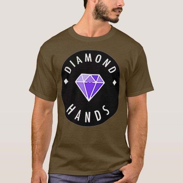 Camiseta Diamond Hands Black Purple Mini WSB Stock Meme (Anverso)