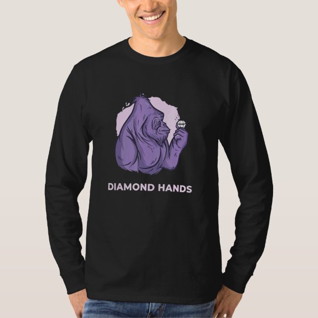 Camiseta Diamond Hands Millionaire Feg Token Hodl Gorilla H (Anverso)