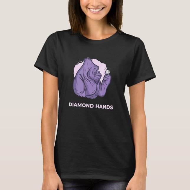 Camiseta Diamond Hands Millionaire Feg Token Hodl Gorilla H (Anverso)