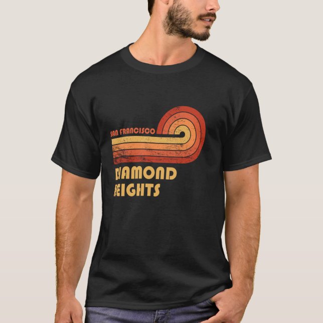 Camiseta Diamond Heights San Francisco California Retro Vin (Anverso)