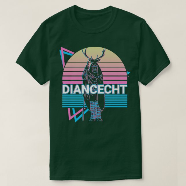 Camiseta Dian Cecht Irlandés Dios Antiguo Retro de Mitologí (Diseño del anverso)