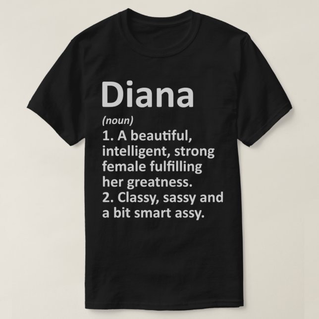 Camiseta DIANA Definición Nombre personalizado Navidades di (Diseño del anverso)