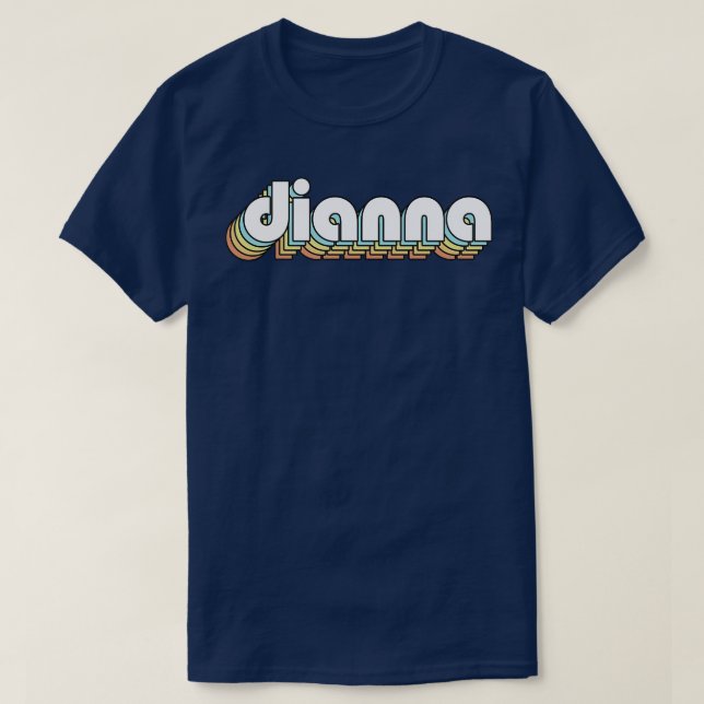 Camiseta Dianna Retro Rainbow Typography Style (Diseño del anverso)