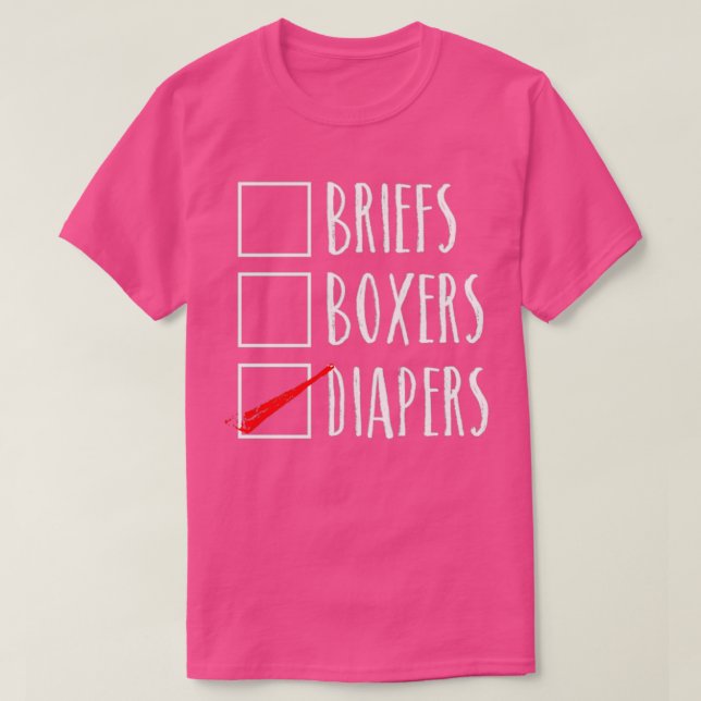 Camiseta Diapers divertidos adultos Check Box Humor Pants D (Diseño del anverso)