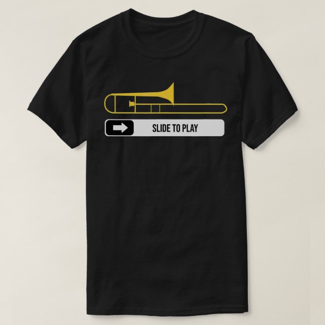 Camiseta Diapositiva para reproducir música de trombón rega (Diseño del anverso)
