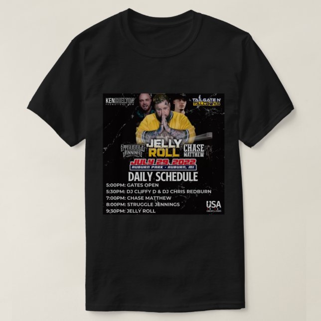 Camiseta diario jelly roll (Diseño del anverso)