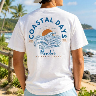 Camiseta Días Costeros de Florida Playa Atlántica Ola