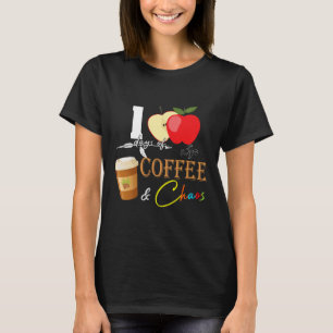 Camiseta Días de café y caos Divertido 100 días de escuela