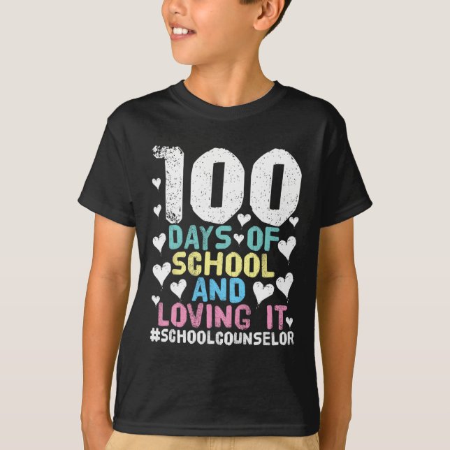 Camiseta Días De Consejero Escolar 100 Día De Colegio (Anverso)
