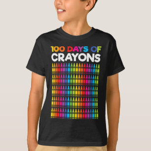 Camiseta Días De Crayones Para Los Niños Chicas 100° Día De