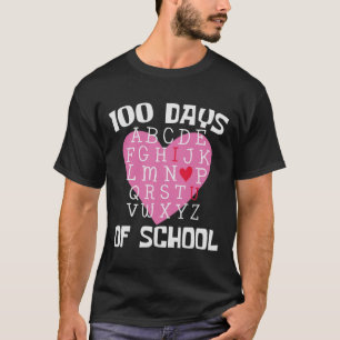Camiseta Días de escuela Alfabeto 100 días estudiante de do