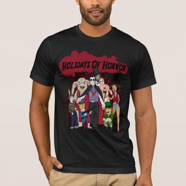 Camiseta Días de fiesta del horror (en negro) (Anverso)