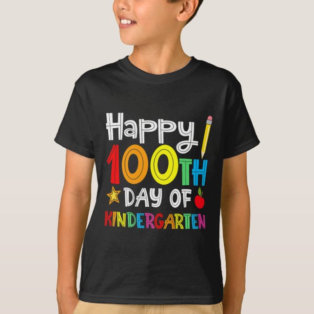 Camiseta Días De Jardín De Niños - Feliz Día 100 del Colegi (Anverso)