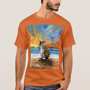 Camiseta Días de la playa: Gato de gato de nieve, gato