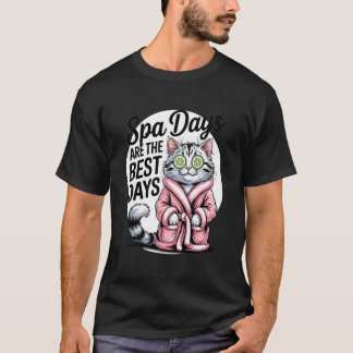 Camiseta Días de Spa son Los Mejores Días Humor de Gato Rel