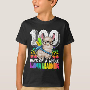 Camiseta Días De Una Llama Entera Aprendiendo 100 Días De E