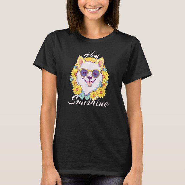 Camiseta Días De Verano De Perro Sunshine Con Gafas De Sol  (Anverso)