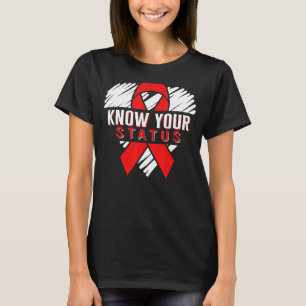 Camiseta Días de Word Aids Conoce Su Estado Cinta De Concie