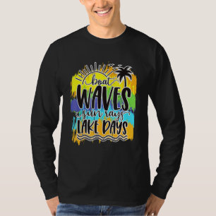 Camiseta Días del lago Cute Bote Waves Sun Rays