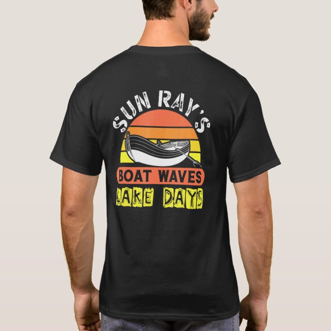 Camiseta Días del lago de las olas de barcos de Sun Rays (Reverso)