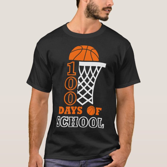 Camiseta Días Escolares De Niños Basketball 100° Día De La  (Anverso)