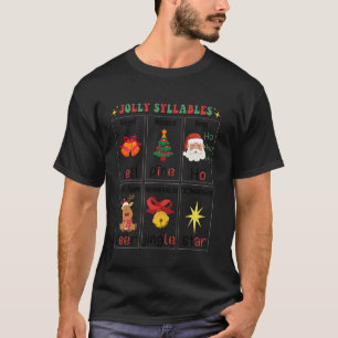 Camiseta Días Felices de Sílabas Festivas de Navidad Coinci