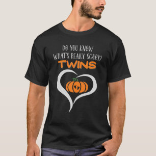 Camiseta Días gemelos Halloween Invitación de embarazo Exp.
