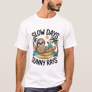 Camiseta Días Lentos Vibraciones Soleadas Tótem Hamaca Pere