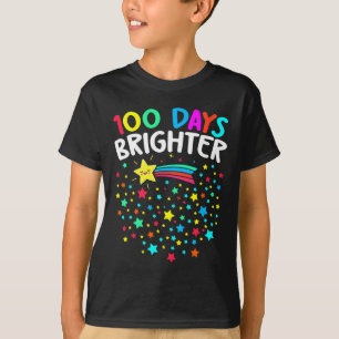 Camiseta Días Más Brillantes Feliz 100 Días De Maestros Esc