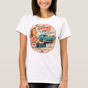 Camiseta Días más felices de NRH Vintage Americana para muj