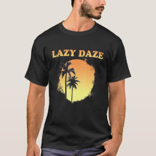 Camiseta Días Perezosos Atardecer Tropical Palma