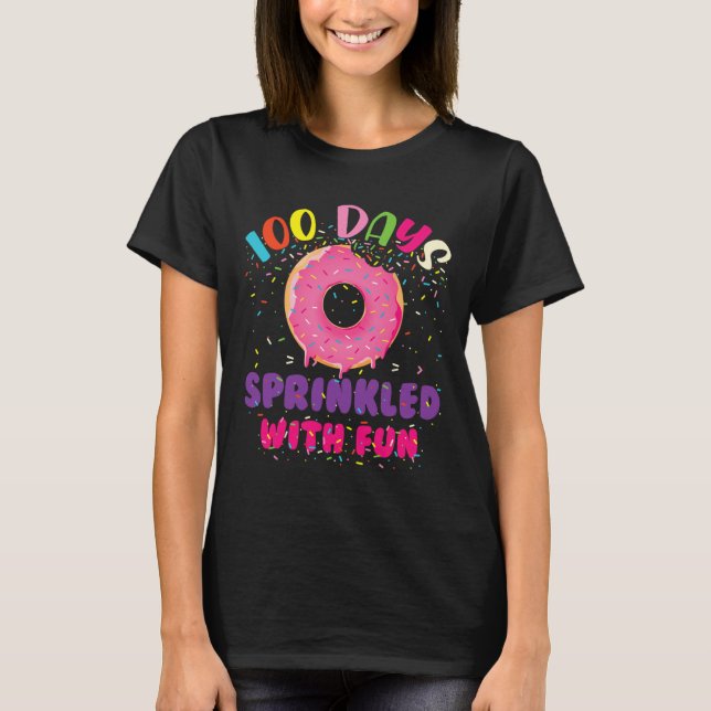 Camiseta Días salpicados con donuts divertidos Feliz 100° D (Anverso)