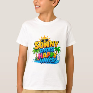 Camiseta ☀️ Días Soleados Formas Felices Verano Niños 🌴
