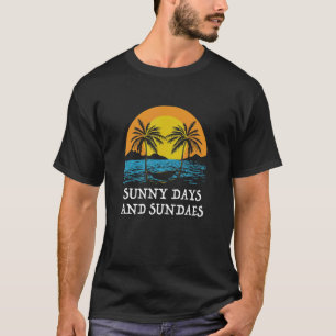 Camiseta Días soleados y domingo comida veraniega comida tr