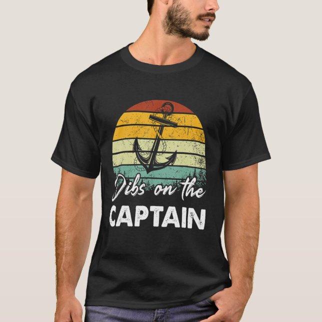Camiseta Dibs On The Captain  Captain Wife Summer Boat Vaca (Anverso)