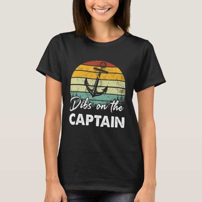 Camiseta Dibs On The Captain  Captain Wife Summer Boat Vaca (Anverso)