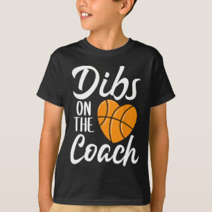 Camiseta Dibs On The Coach Bysketbyll Heart Cute Mothers Da