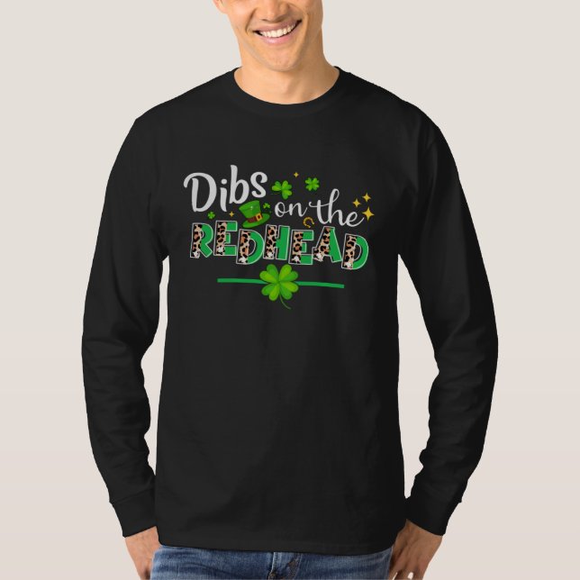 Camiseta Dibs On The Redhead Funny Drinking St Patrick's Da (Anverso)