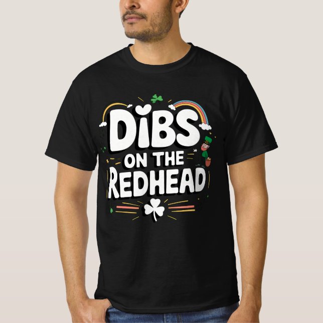 Camiseta Dibs On The Redhead Funny St Patrick's Day (Anverso)