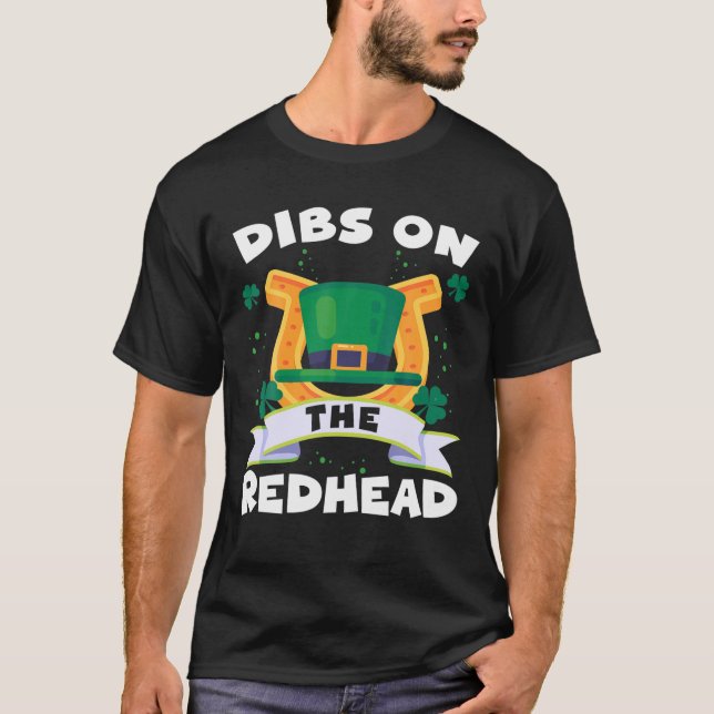 Camiseta Dibs On The Redhead Irish Ginger St. Patrick's Day (Anverso)