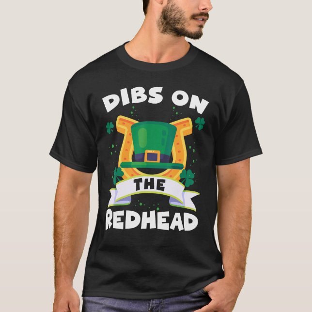 Camiseta Dibs On The Redhead Irish Ginger St Patrick's Day (Anverso)