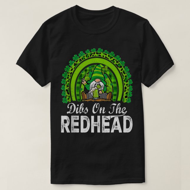 Camiseta Dibs On The Redhead Irish St Patricks Day Shamrock (Diseño del anverso)