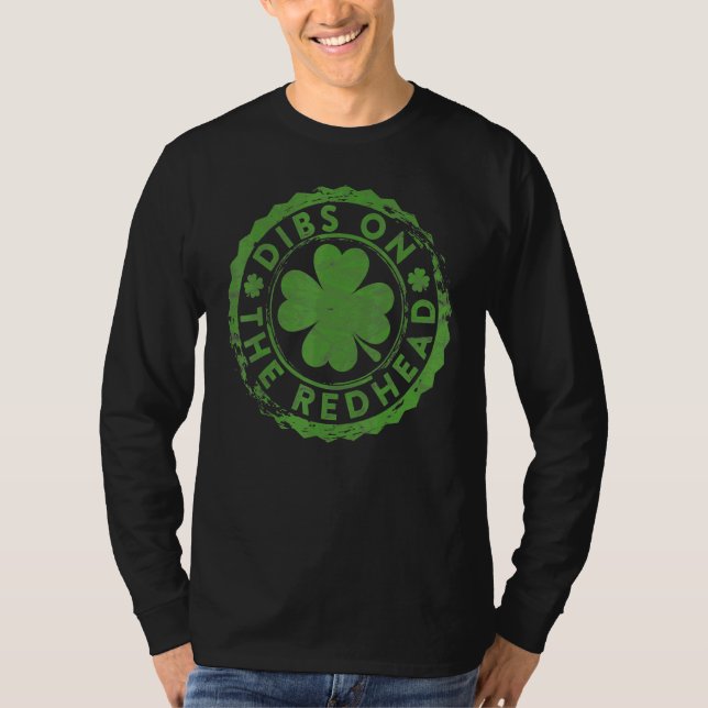 Camiseta Dibs On The Redhead Retro C St Patricks Day Drinki (Anverso)