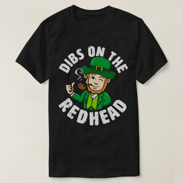 Camiseta Dibs On the Redhead Saint Patricks Day Funny 2 (Diseño del anverso)