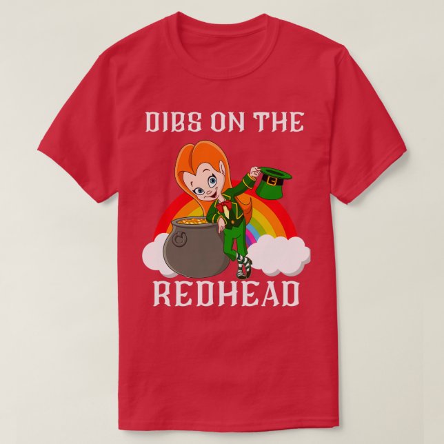 Camiseta Dibs On The Redhead Shirt Funny St Patricks Day No (Diseño del anverso)