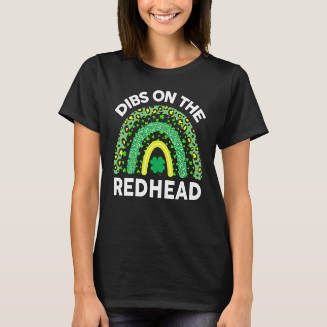 Camiseta Dibs On The Redhead St Patricks Day Funny Shamroc (Anverso)